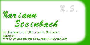 mariann steinbach business card